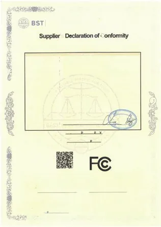 FCC certificate
